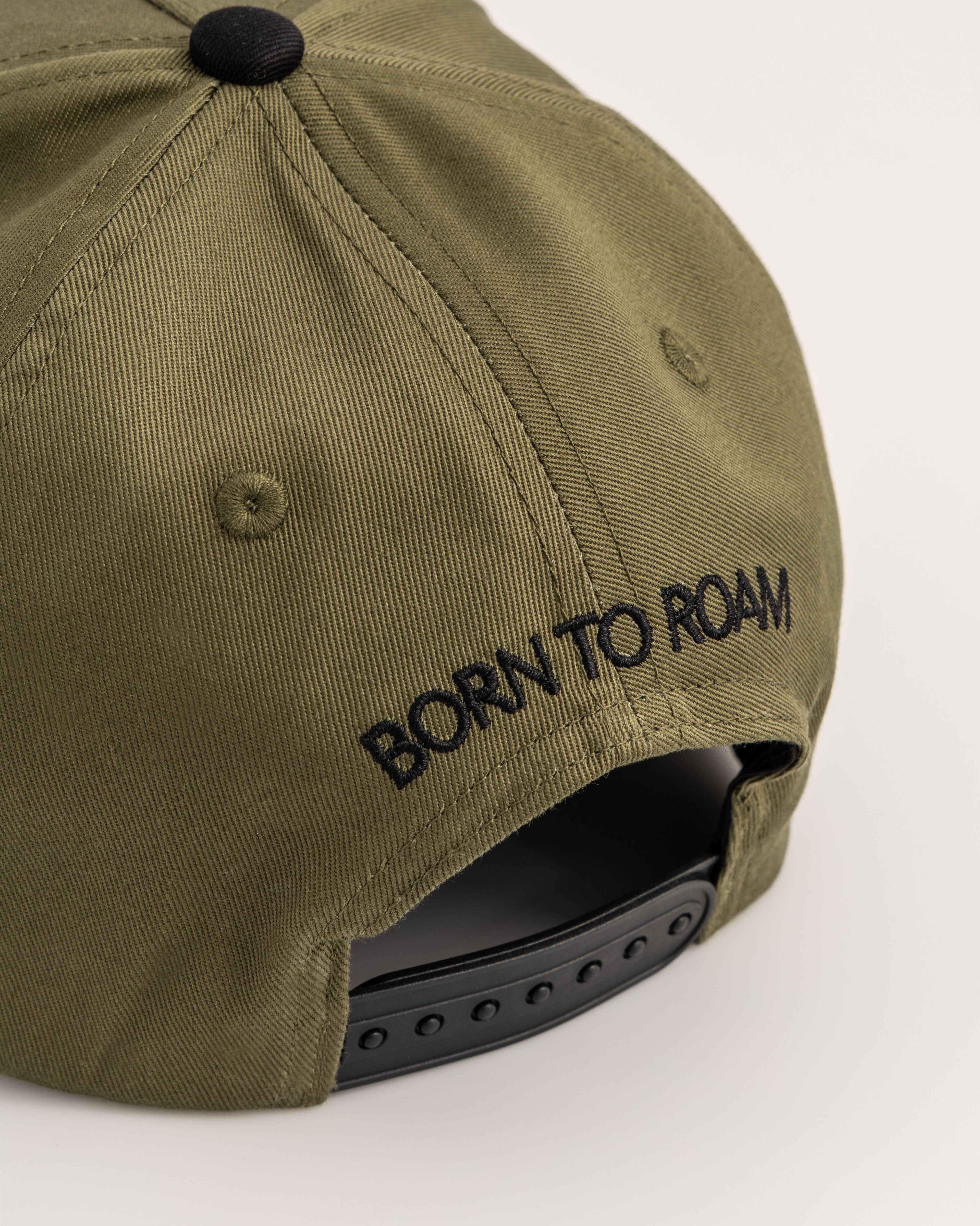 Born To Roam American Trucker Cap Olive Green Adjustable